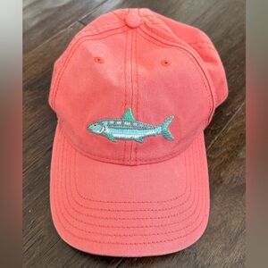 Harding-Lane Coral Bonefish Needlepoint Adjustable Baseball Cap